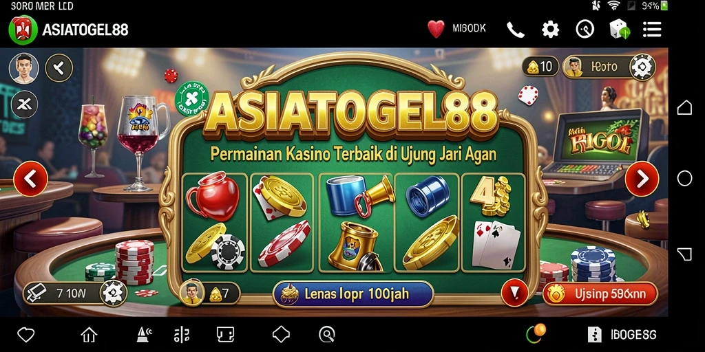 Tampilan gameplay kasino yang menarik dan interaktif dari ASIATOGEL88.