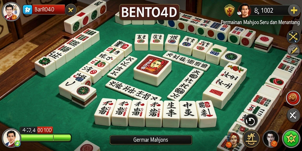 Screenshot gameplay BENTO4D menampilkan suasana Mahjong yang menegangkan.