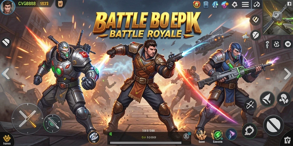 Tampilan gameplay CVG8888 yang memukau dalam aksi pertempuran Battle Royale.