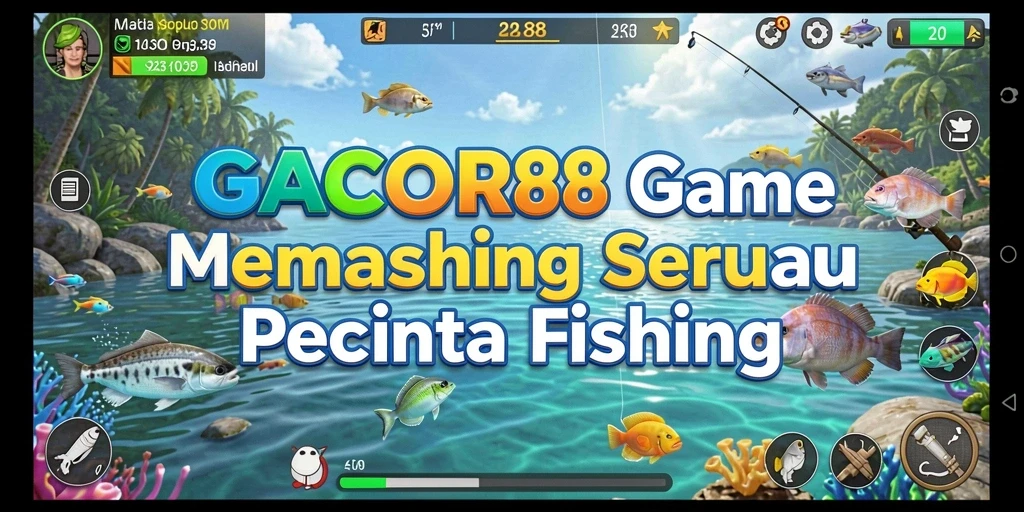 Tampilan aksi memancing seru di GACOR88 dengan grafik memukau.