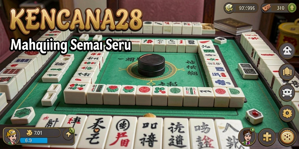 Tampilan gameplay menarik dari KENCANA28 dengan ubin Mahjong berwarna-warni.