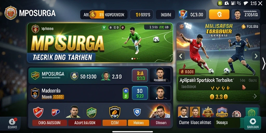 Tampilan utama MPOSURGA dengan berbagai opsi taruhan olahraga.