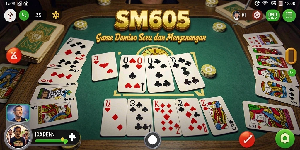 Screenshot gameplay SM605 yang menunjukkan keseruan bermain Domino.