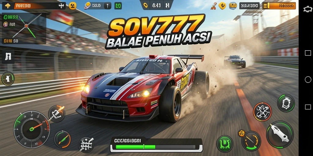 Screenshot gameplay SOV777 yang menampilkan adrenalin balapan.